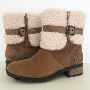 UGG - Women's Eling Shearling Boots in Chestnut/Cream - Size 7.5